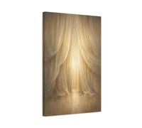 Abstract Draped Curtains Golden - Canvas Wall Art Print 16×24 inch (40×60 cm) - Vertical / 1.25 inch (3 cm)