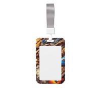 Abstract-Electric-Guitars Porte-badge vertical ABS avec film de numérisation transparent