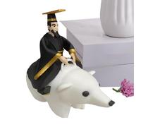 Abstract Figure, Small Decorative Emperor, 3.94x1.97x3.94 inches, Collectible Art, Resin Model, Riding Polar Bear Statue for Bookshelf, Nightstand, Cabinet, Dressing Table, Windowsill Display