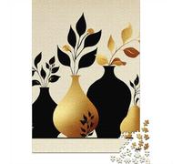 Abstract Floral Vases and Pears Puzzle 1000 Pièces pour Adultes, 52x38cm/1000pcs; Projet De Table À Partager; Carton Blanc pour Une Manipulation Simple