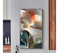 Abstract Flower Canvas Painting Luxury Golden Lines Modern Posters and Prints Gallery Living Room Home Decor Pictures 80x140cm Frameless