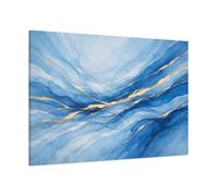 Abstract Fluid Blue And Gold - Canvas Wall Art Print 30×20 inch (75×50 cm) - Horizontal / 1.25 inch (3 cm)