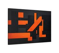 Abstract Geometric Shapes Orange And Black - Canvas Wall Art Print 36×24 inch (90×60 cm) - Horizontal / 1.25 inch (3 cm)