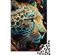 Abstract Leopard Portrait Adult Challenging Jigsaws Vibrant Jaguar Close-up for Adults Teens & Seniors Great Gift 38x26cm 1000pcs