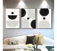 Abstract Line Geometry - Lot de 3 posters - Images modernes - Décoration murale - Style bohème - Images murales - Ligne d'art - Sans cadre - C, 40 x 60 cm x 3