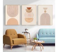 Abstract Line Geometry - Lot de 3 posters muraux - Images modernes - Décoration murale bohème - Motif géométrique - Ligne d'art - Sans cadre - B - 60 x 90 cm x 3