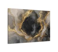 Abstract Marble Black Gold Canvas Print - Living Room, Above Couch 30×20 inch (75×50 cm) - Horizontal / 1.25 inch (3 cm)