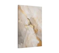 Abstract Marble Gold And Beige Canvas Print Wall Art - Living Room, Above Sofa 20×30 inch (50×75 cm) - Vertical / 1.25 inch (3 cm)