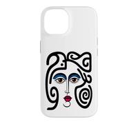 Abstract Modern Woman Face Eyes Art Illustration Graphic Coque pour iPhone 14