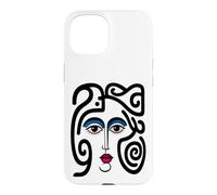 Abstract Modern Woman Face Eyes Art Illustration Graphic Coque pour iPhone 15