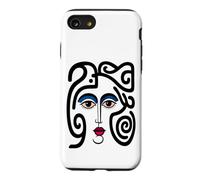 Abstract Modern Woman Face Eyes Art Illustration Graphic Coque pour iPhone SE (2020) / 7/8