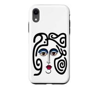 Abstract Modern Woman Face Eyes Art Illustration Graphic Coque pour iPhone XR