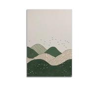 Abstract Mountain Minimal Landscape Modern Nature Neutral Green Art Poster | Print Modern Decorative Wall Artwork for Home and Office High Definition Print Poster Unframe-style 16x24inch