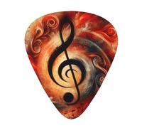 Abstract-Music-Art Lot de 12 médiators avec 3 épaisseurs et boîte de rangement, médiators en ABS pour guitare basse électrique