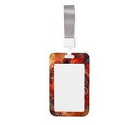Abstract-Music-Art Porte-badge vertical en ABS avec film de numérisation transparent