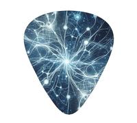 Abstract-Neurons Lot de 12 médiators avec 3 épaisseurs et boîte de rangement, médiators en ABS pour guitare basse électrique