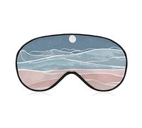 Abstract Ocean Wave and Mountain Sleep Mask Bandeau Rose et Bleu Réglable Super-Smooth Soft Eye Mask Cover pour Hommes Femmes Voyage et Sieste