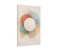 Abstract Overlapping Circles Muted Geometric - Canvas Wall Art Print 24×36 inch (60×90 cm) - Vertical / 1.25 inch (3 cm)
