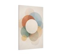 Abstract Overlapping Circles Muted Geometric - Canvas Wall Art Print 32×48 inch (80×120 cm) - Vertical / 1.25 inch (3 cm)