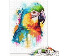 Abstract Parrot Painting Puzzle 1000 Pieces Cadeau Unique Jeu Éducatif Challenge Toy À De Qualité Supérieure Peinture Art pour Adultes Enfants 1000pcs (38x26cm)