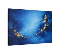 Abstract Pattern Blue And Gold - Canvas Wall Art Print 24×16 inch (60×40 cm) - Horizontal / 1.25 inch (3 cm)