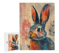 Abstract Rabbit Art Print Puzzle 1000 Pièces Educa Jouet en Bois Cadeau Unique Décoration Intérieure Jeu Éducatif Challenge Toy Adultes Et Enfants À Partir De 14 Ans 500 PCS