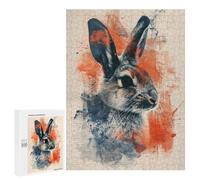 Abstract Rabbit Art Print Puzzle 1000 Pièces Educa Jouet en Bois Cadeau Unique Décoration Intérieure Jeu Éducatif Challenge Toy Adultes Et Enfants À Partir De 14 Ans 500 PCS