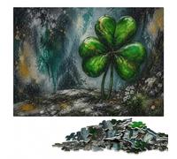 Abstract Shamrock Painting Puzzle Adulte 300 pièces, en Bois | Présent du Nouvel An : activité d'intérieur le w nd seul ou à plusieurs.