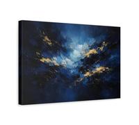 Abstract Sky Blue And Gold - Canvas Wall Art Print 18×12 inch (45×30 cm) - Horizontal / 1.25 inch (3 cm)