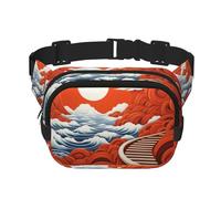 Abstract Sky Square Sac banane double couche avec bandoulière réglable Idéal pour les sports de plein air, noir, One Size