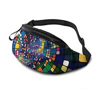 Abstract Squares Art Fanny Pack Sacs de Taille pour Femmes et Hommes, Sac de Ceinture décontracté Sac Banane à bandoulière avec Sangle réglable pour la Course à Pied en Plein air, la randonnée