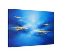 Abstract Texture Blue And Gold - Canvas Wall Art Print 24×16 inch (60×40 cm) - Horizontal / 1.25 inch (3 cm)