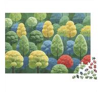 Abstract Trees Puzzle 1000 pièces Matériau recy orêt Pastel Puzzles for Garçons et Filles Ages 6 Years Up Jeu éducatif Challenge Parent Child Toy 70x50cm/1000pcs
