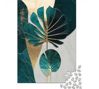 Abstract Tropical Leaf Art Puzzle Adulte 1000 Pièces, 38x26cm/1000pcs; Pièces Blanches Peu Poussiéreuses; Facile À Reprendre Au Fil De La Semaine
