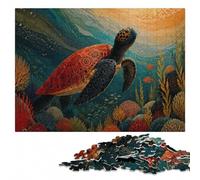 Abstract Turtle Art Puzzle Coloré en Bois pour Adultes, 1000 pièces | Puzzle pour adultes - présent du Nouvel An avec activité pour une soirée calme.