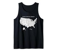 Abstract United States of America Graphic Map with USA Flag Débardeur