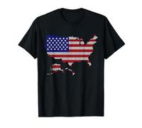 Abstract United States of America Graphic Map with USA Flag T-Shirt