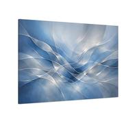 Abstract Waves Blue - Canvas Wall Art Print 48×32 inch (120×80 cm) - Horizontal / 1.25 inch (3 cm)