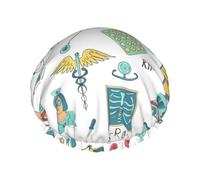 abstraction biologie chimie4 Bonnet de douche imprimé pour femmes drôle - réutilisable | Bonnet de cheveux fantaisie pour le bain | Chapeau de couche