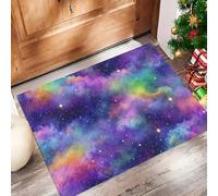 Abstraction Cosmique Paillasson D'Entrée Discret Absorbant - 60 x 90 cm - Antidérapant -Nébuleuse Rêves Tapis De Sol pour Entrée d'animaux Salle De Bain - Violet