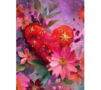 Abstraction du cœur Peinture par Numéros Adulte Kit 20x30cm Activité Manuelle, DIY Coloriage Par Numero pour Débutants Enfant Kits, Avec Peintures Acryliques et Pinceaux Par Pour, Décoration Mura F954