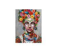 Abstrait Africain Noir Femme Toile Peinture Moderne Fille Affiches Et Impressions Mur Art Photos pour Salon Décor à La Maison (art-12,50x70 cm(avec Chassis))