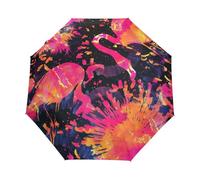 Abstrait Amour Flamant Oiseau Parapluie Pliant Enfant Garçons Filles Automatique Protection UV Parapluies Coupe-Vent pour Voyager
