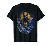 Abstrait Anu gyptien Divinité Bleu Draperie Portrait Icône T-Shirt Graphique avec Valeur