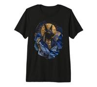 Abstrait Anu gyptien Divinité Bleu Draperie Portrait Icône T-Shirt Haut de Gamme