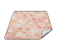 Abstrait Aquarelle Lumière Pêche Blanc Imperméable Couverture d'extérieur pour l'herbe Résistant à l'eau Parc Camping en plein air Tapis pour les personnes en plein air Cadeau d'été Manta para playa