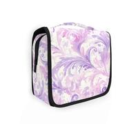 Abstrait Aquarelle Plume Lilas Violet Rose Clair Sacs Cosmétiques avec Fermeture à Glissière avec Crochet de Suspension Sacs Multifonctionnels avec