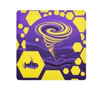 Abstrait Art Avion Tornade Jaune Violet Autocollant Articles de toilette Pochettes en tissu Organiseur de maquillage Wrap Camera Lens Wrap Maquillage pour femme Taille 55,1 x 55,1 cm