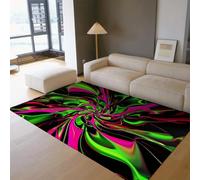 Abstrait Aurora Couleur Tapis Art Style Moderne Multicolore Tourbillon Motif Lavable en Machine Tapis À Pou pour Salle Jeux, Décoration Intérieure 80x150cm