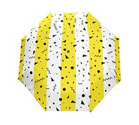 Abstrait Blanc Jaune Parapluie Pliant Ouverture et Fermeture Automatique Protection UV Parapluies Pliant Coupe-Vent Ultra-léger pour Voyager Plage Femmes Enfants Fille